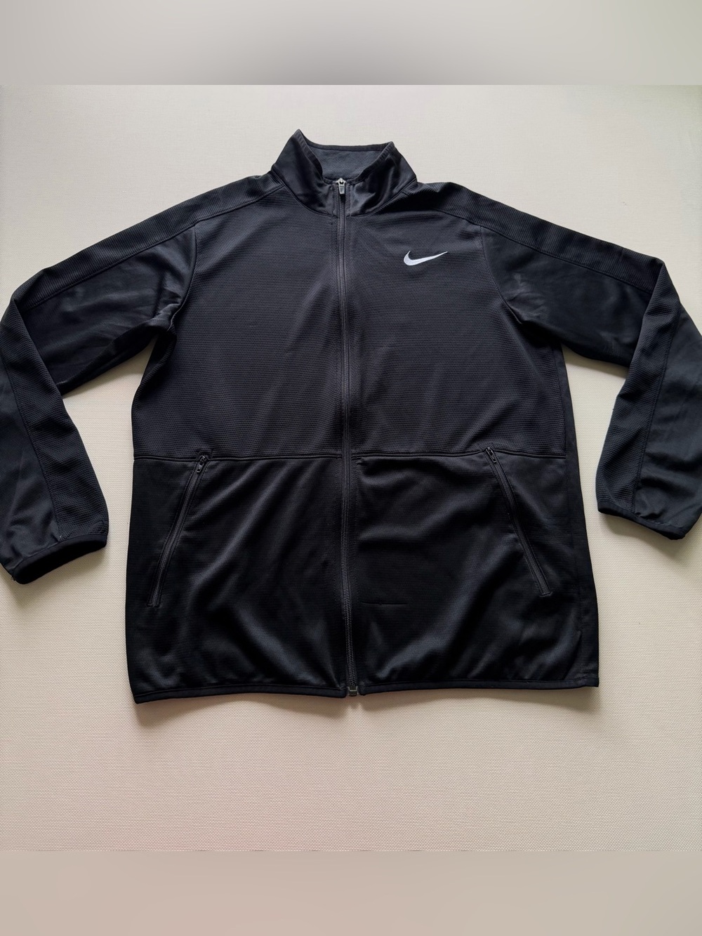 Nike Black Full-Zip Training Jacket with White Swoosh